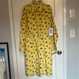 Fun printed dress. New with tags!  Pearl snaps and belt loops